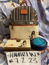 Load image into Gallery viewer, Disney Mini Backpack Wallet Coinpurse Set Woven Pocahontas Loungefly
