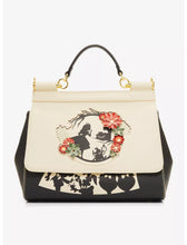 Load image into Gallery viewer, Disney Handbag Alice in Wonderland Floral Silhouette Cream Loungefly
