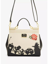 Load image into Gallery viewer, Disney Handbag Alice in Wonderland Floral Silhouette Cream Loungefly
