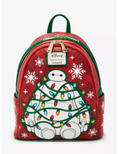 Load image into Gallery viewer, Disney Mini Backpack Big Hero 6 Baymax Holiday Plaid Light-Up Loungefly
