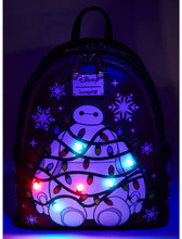 Load image into Gallery viewer, Disney Mini Backpack Big Hero 6 Baymax Holiday Plaid Light-Up Loungefly
