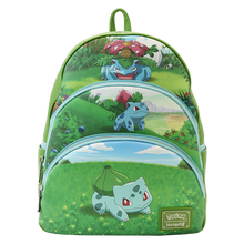 Load image into Gallery viewer, Pokemon Bulbasaur Evolutions Triple Pocket Backpack
