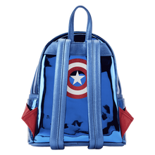 Load image into Gallery viewer, Marvel Mini Backpack Captain America Metallic Cosplay Loungefly
