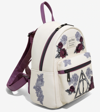 Load image into Gallery viewer, Harry Potter Mini Backpack Floral Deathly Hallows Loungefly

