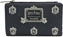 Load image into Gallery viewer, Harry Potter Mini Backpack Wallet Set Black Crests Loungefly
