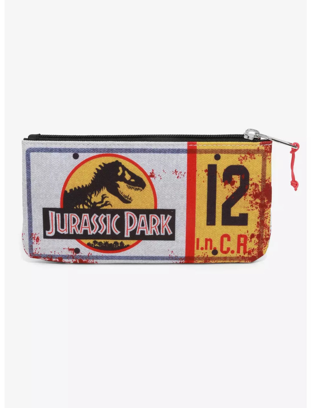 Jurassic World Zipper Pouch Jurassic Park License Plate Bioworld