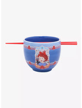 Load image into Gallery viewer, Studio Ghibli Ramen Bowl with Chopsticks Kiki's Delivery Service Kiki &amp; Jiji Portrait Our Universe
