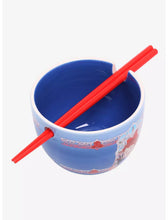 Load image into Gallery viewer, Studio Ghibli Ramen Bowl with Chopsticks Kiki's Delivery Service Kiki &amp; Jiji Portrait Our Universe
