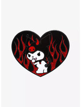 Load image into Gallery viewer, Sanrio Moving Enamel Pin Kuromi Devil Heart Loungefly
