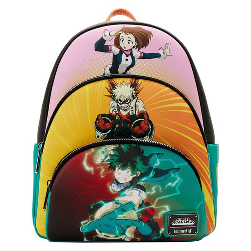 My Hero Academia Mini Backpack Deku Bakugo Uraraka Triple Scene Loungefly