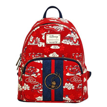 Load image into Gallery viewer, Disney Mini Backpack Mulan Mushu Clouds AOP Loungefly
