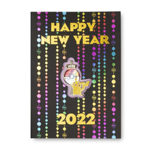 Load image into Gallery viewer, Pokemon Enamel Pin And Greeting Card Pikachu Happy New Year 2022 Pokemon Center
