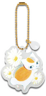 Natsume's Book of Friends Acrylic Keychain Nyanko Sensei and Flowers Ichiban Kuji G Prize Bandai