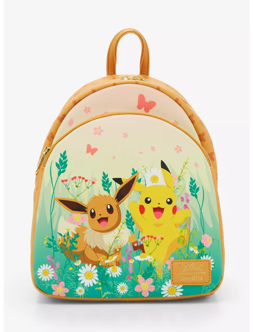 Pokemon Mini Backpack Eevee and Pikachu Field of Flowers Loungefly