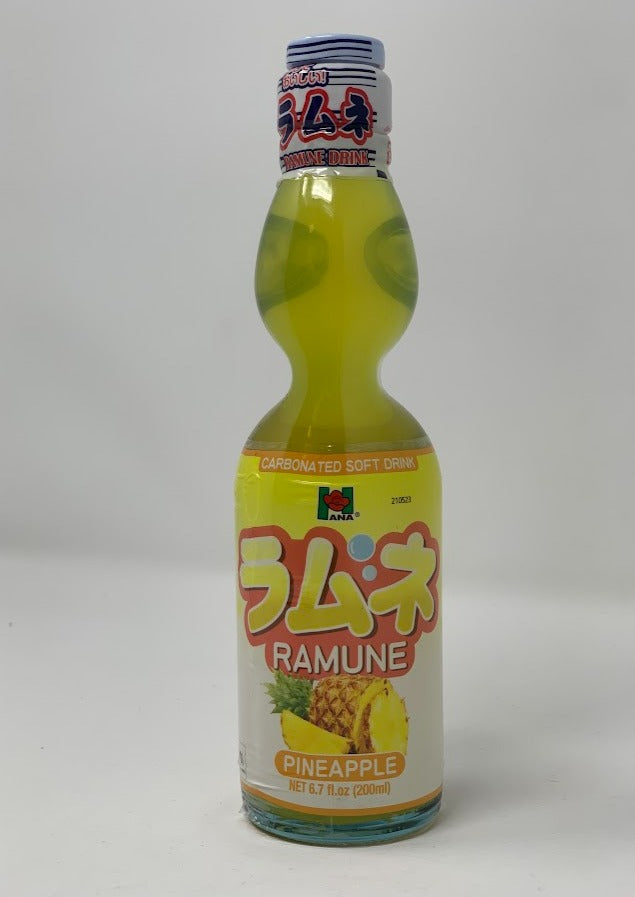 HANA Ramune Soda Pineapple 6.7oz New Japan Food Corp.