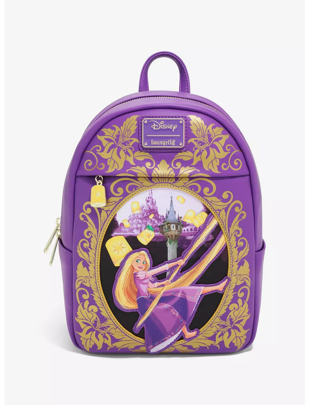 Disney Mini Backpack Tangled Rapunzel Purple And Gold Lantern Loungefly