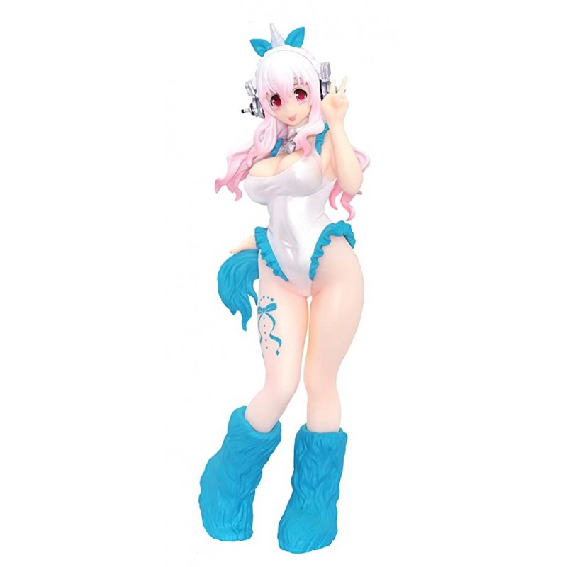 Super Sonico Figure Unicorn Outfit White Pearl Ver. AS-IS FuRyu