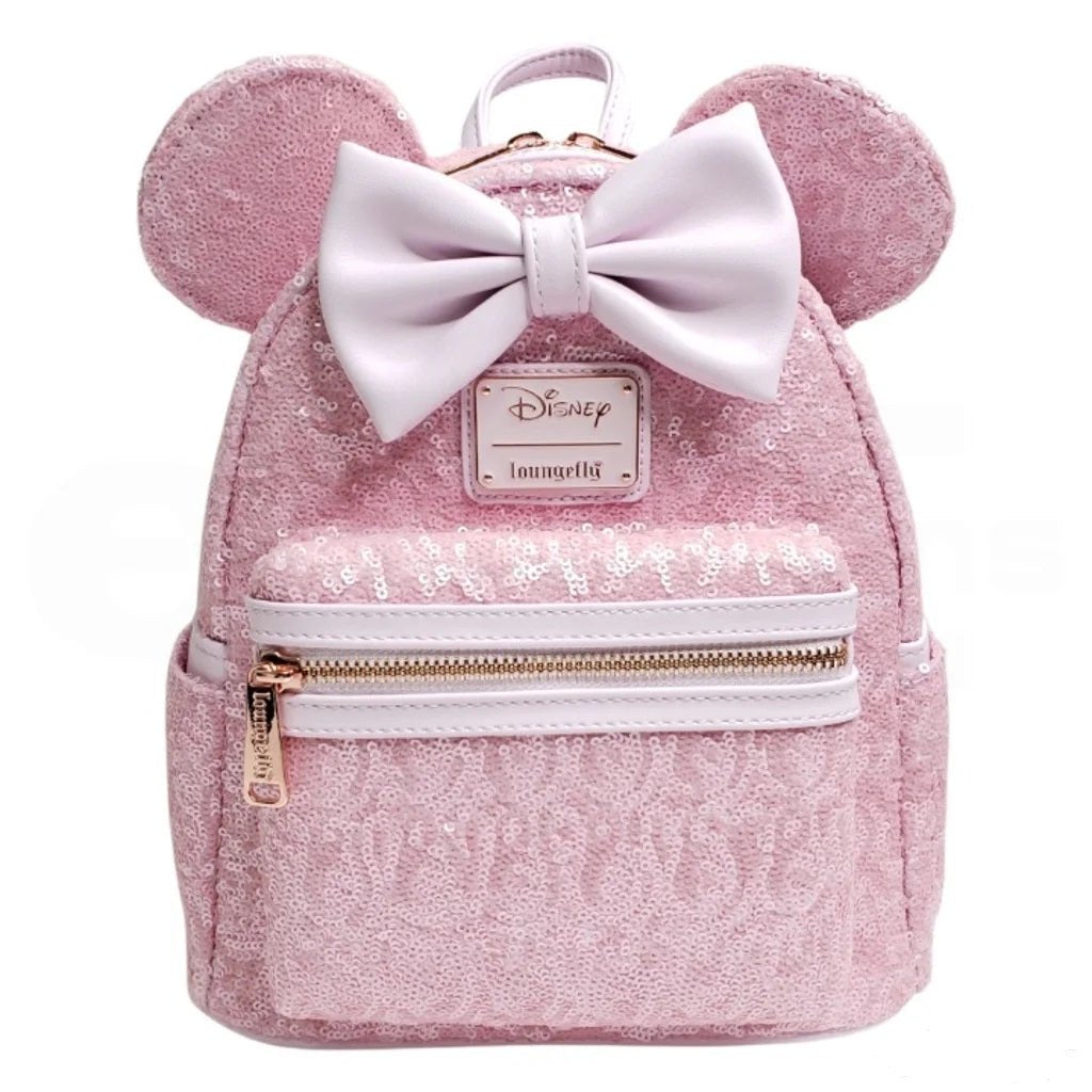 Disney Mini Backpack Minnie Mouse Cotton Candy Sequin Loungefly