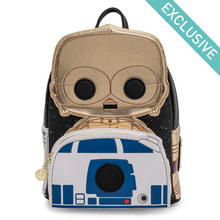 Load image into Gallery viewer, Star Wars Mini Backpack C-3PO / R2D2 Funko Pop! Loungefly
