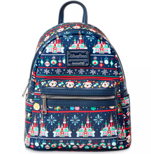 Load image into Gallery viewer, Disney Parks Mickey Mouse Holiday Loungefly Ugly Sweater Mini Backpack
