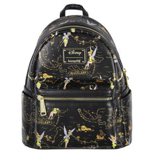 Load image into Gallery viewer, Disney Mini Backpack Tinkerbell Gold Neverland Map AOP Loungefly
